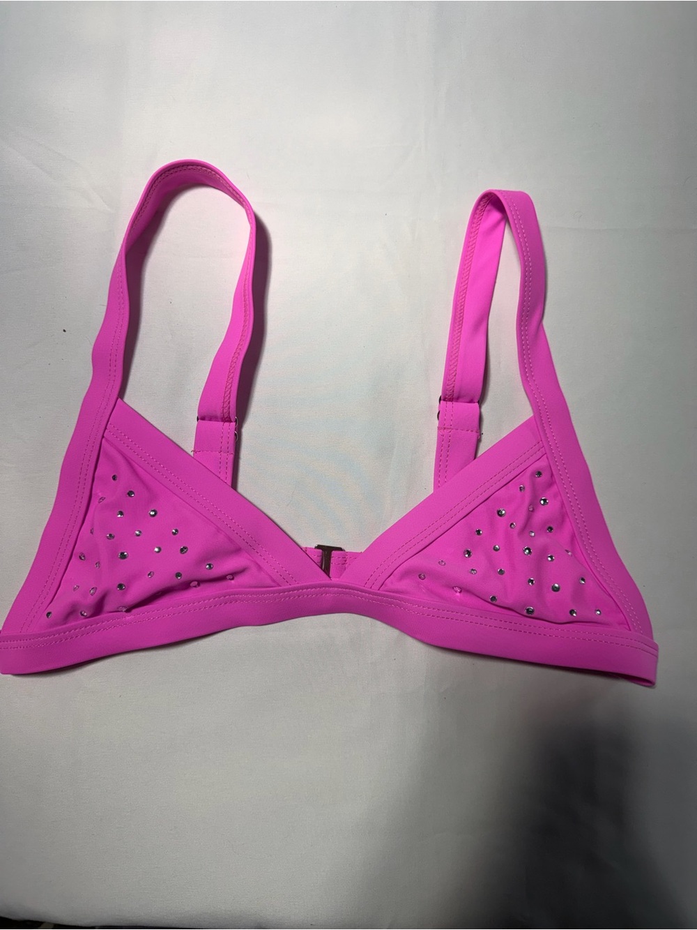 Women's Pink Triangle Bralette with Stud Detail